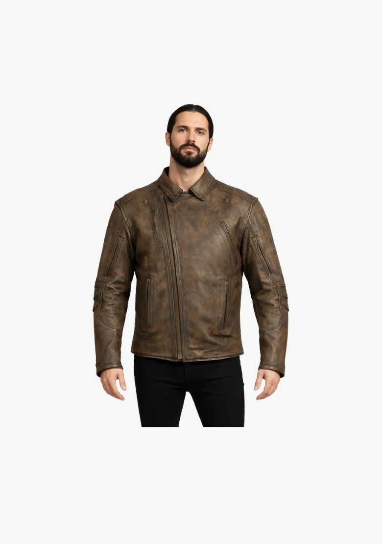 WCL- Chief Jacket Premium Leather with Kidney protection - Distressed Brown - Image 2