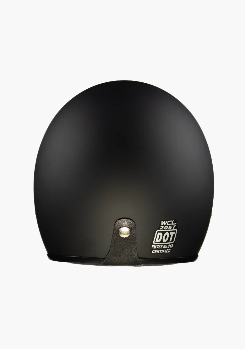 WCL Classic 3/4 Style Motorcycle Helmet Matte Black - Image 3