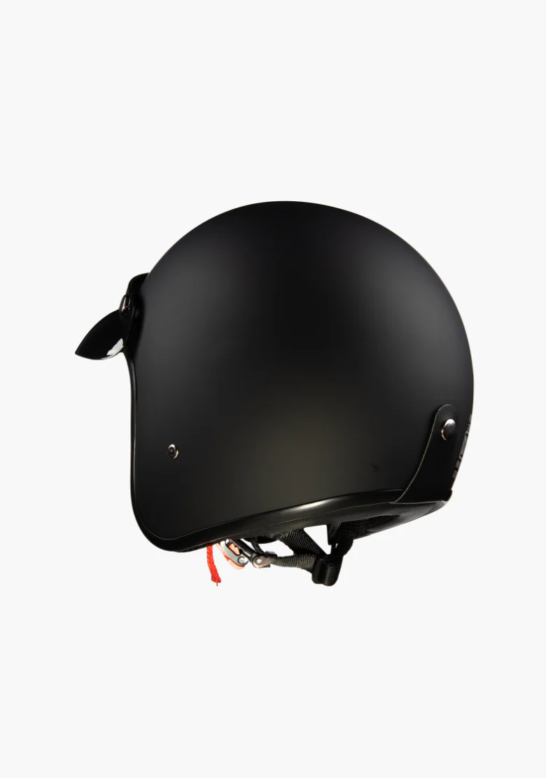 WCL Classic 3/4 Style Motorcycle Helmet Matte Black - Image 4