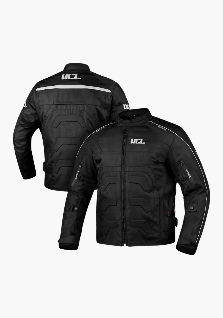 WCL Conqueror Armoured Motorcycle Textile Jacket - Black - Image 3