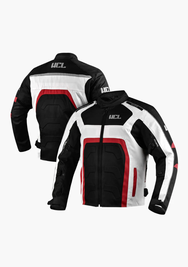 WCL Conqueror Armoured Motorcycle Textile Jacket - Red - Image 3