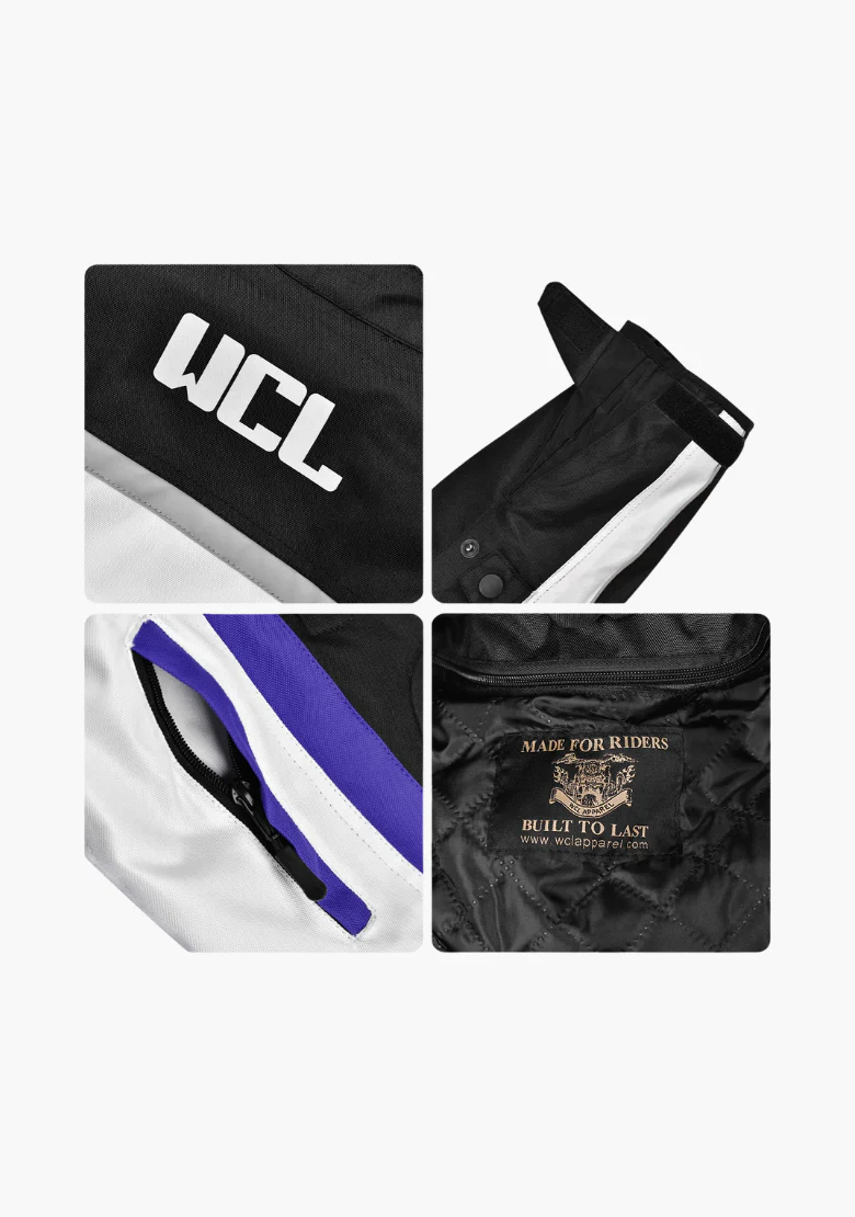 WCL Conqueror Armoured Motorcycle Textile Jacket - Blue - Image 7