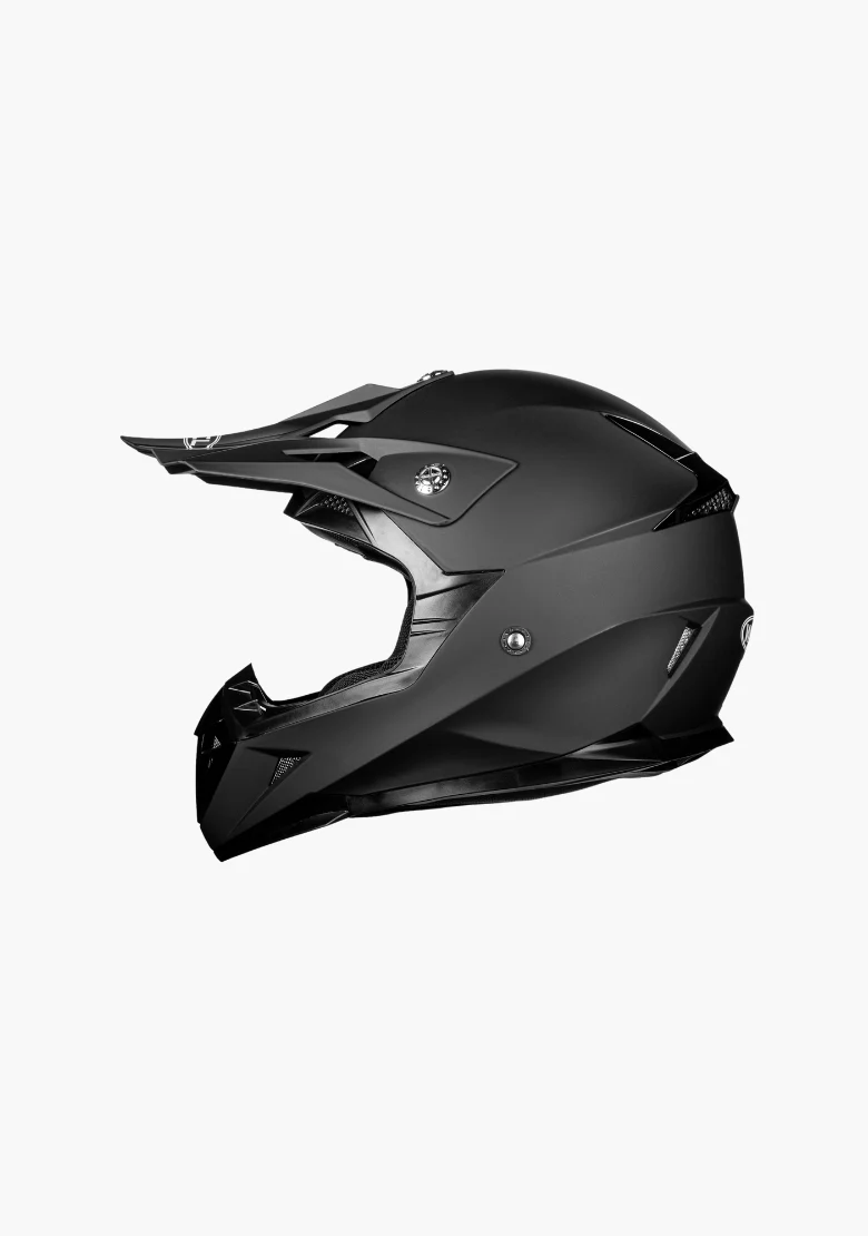 WCL Hawk Motorcycle Helmet & Dirtbike Helmet - Adjustable Sun Visor, Quick Release Buckle, DOT Approved - Flat Black - Image 4