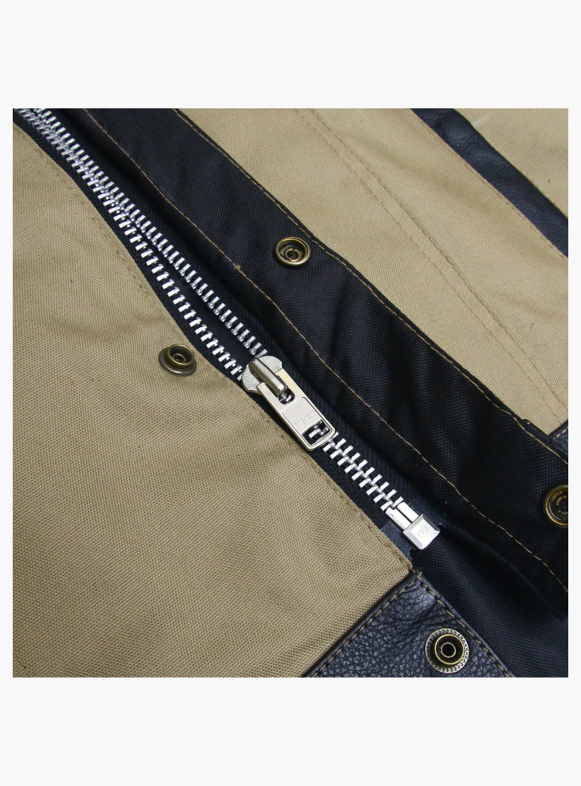 WCL Hybrid Canvas Leather Club Vest w/t Beige Canvas - Image 6