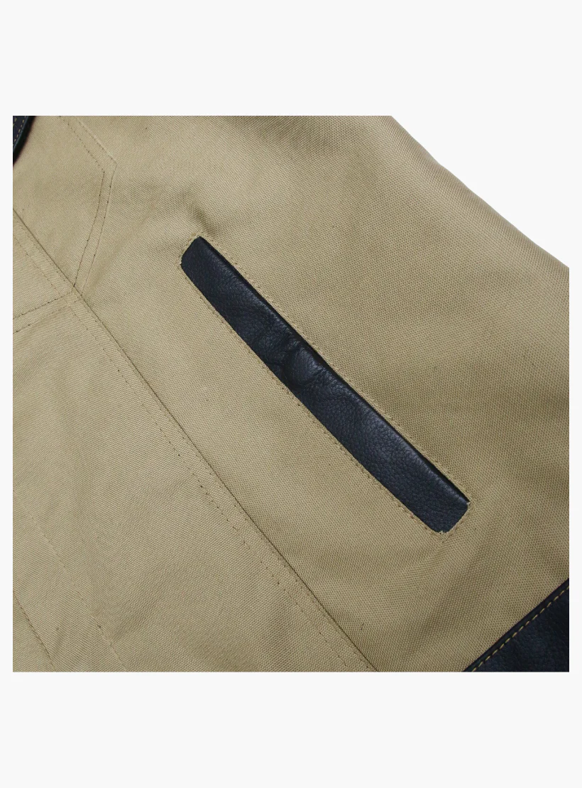 WCL Hybrid Canvas Leather Club Vest w/t Beige Canvas - Image 7