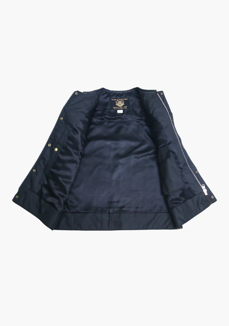 WCL Hybrid Canvas Leather Club Vest w/t Brown Quilted Leather - Image 5