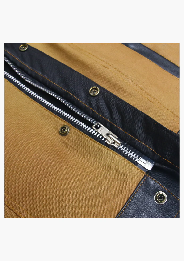 WCL Hybrid Canvas Leather Club Vest w/t Brown Quilted Leather - Image 7