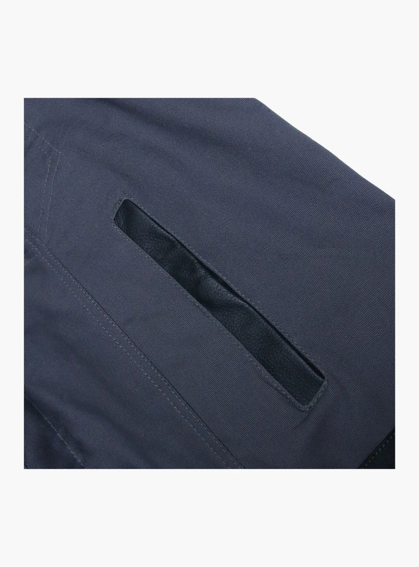 WCL Hybrid Canvas Leather Club Vest w/t Navy Blue Quilted Leather - Image 5