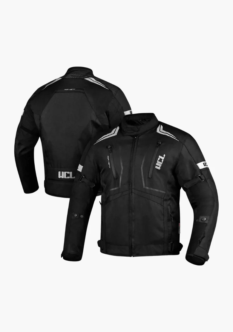 WCL Invader Armoured Motorcycle Textile Jacket - Black - Image 3