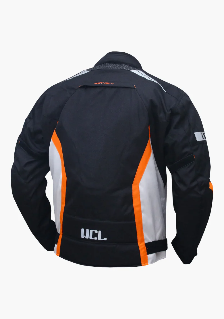 WCL Invader Armoured Motorcycle Textile Jacket - Orange - Image 3