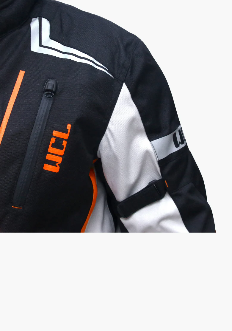WCL Invader Armoured Motorcycle Textile Jacket - Orange - Image 4