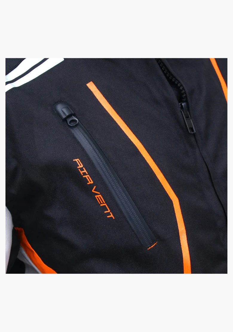 WCL Invader Armoured Motorcycle Textile Jacket - Orange - Image 5