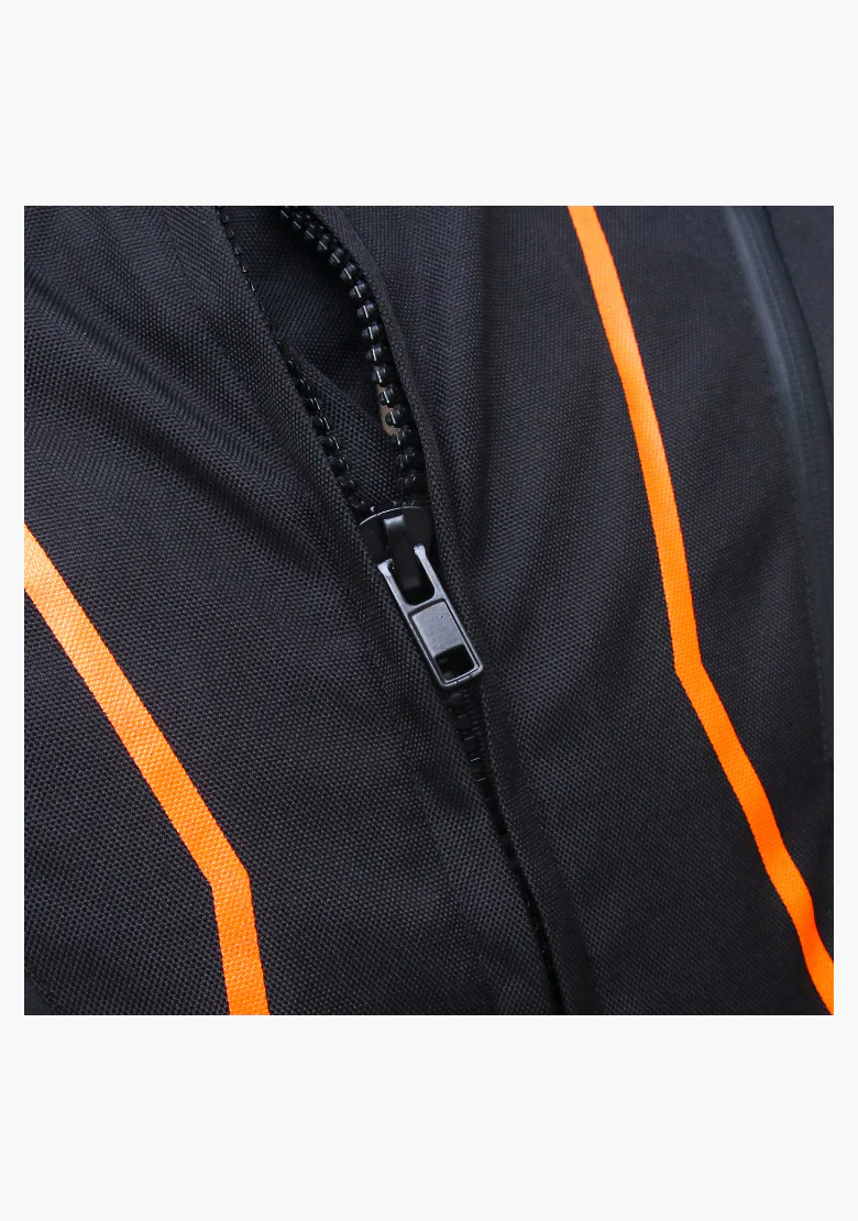WCL Invader Armoured Motorcycle Textile Jacket - Orange - Image 7