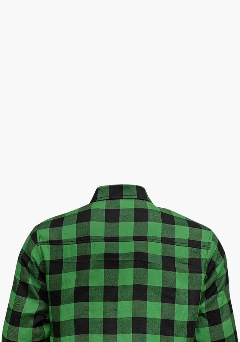 WCL Kevlar Lined Performance Motorcycle Riding Long Sleeve Flannel Shirt  W/T CE Level 1 armor - Dark Green - Image 3