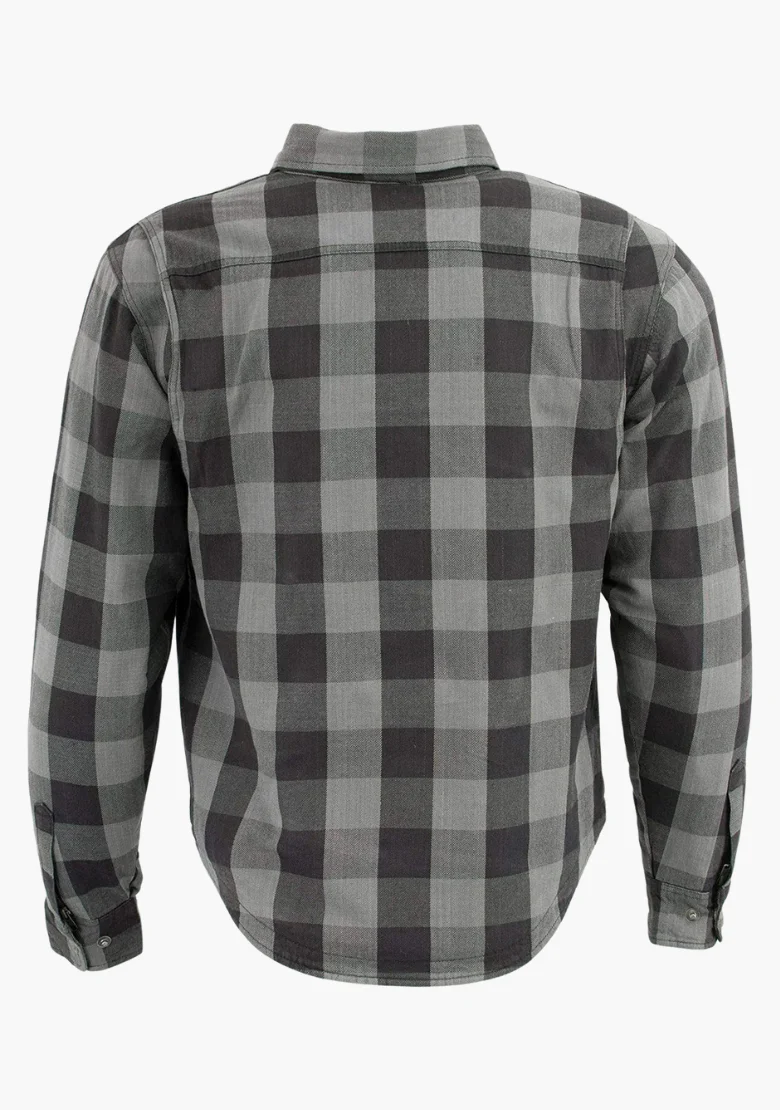 WCL Kevlar Lined Performance Motorcycle Riding Long sleeve Flannel Shirt W/T CE Level 1 armor - Gray - Image 3