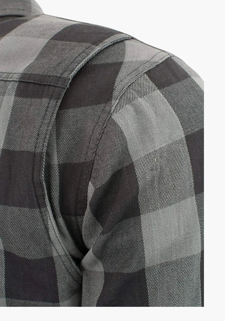 WCL Kevlar Lined Performance Motorcycle Riding Long sleeve Flannel Shirt W/T CE Level 1 armor - Gray - Image 4