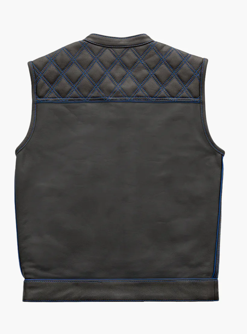 WCL Leather Club Vest w/t Blue Lace - Image 3