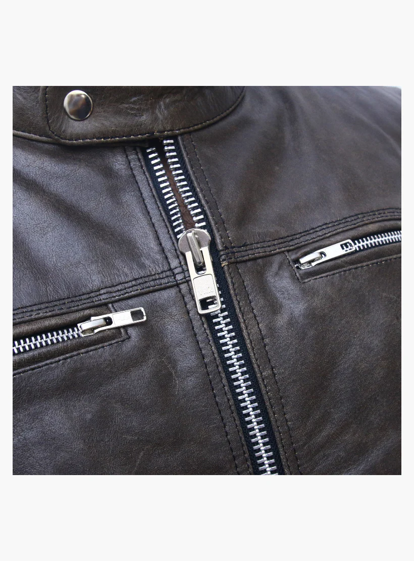 WCL Leather Scooter Style Motorcycle Jacket - Image 5
