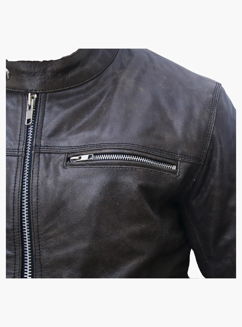 WCL Leather Scooter Style Motorcycle Jacket - Image 6