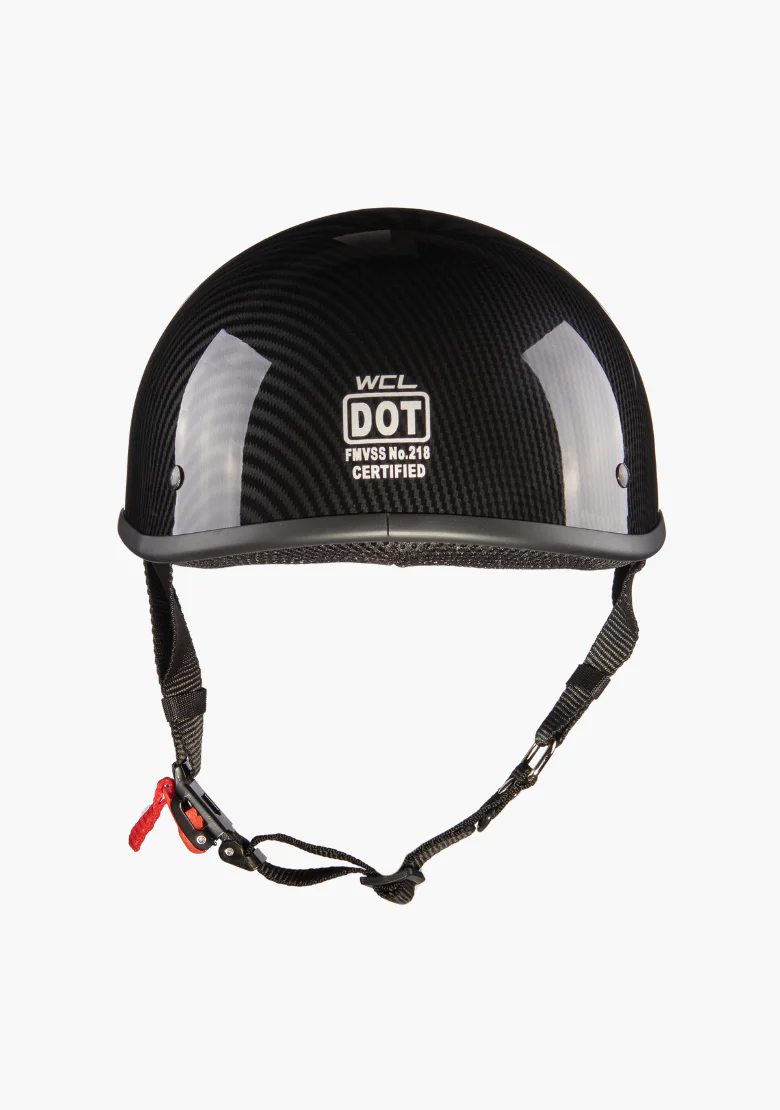 WCL Lightest and Smallest AS/NZ Beanie Motorcycle Half Helmet - Carbon Fibre - Image 6