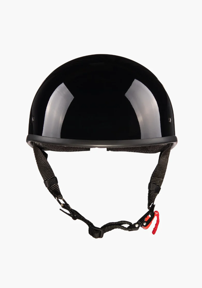 Beanie Motorcycle Half Helmet - Gloss Black  – DOT Approved, Lightweight & Low Profile - Image 5