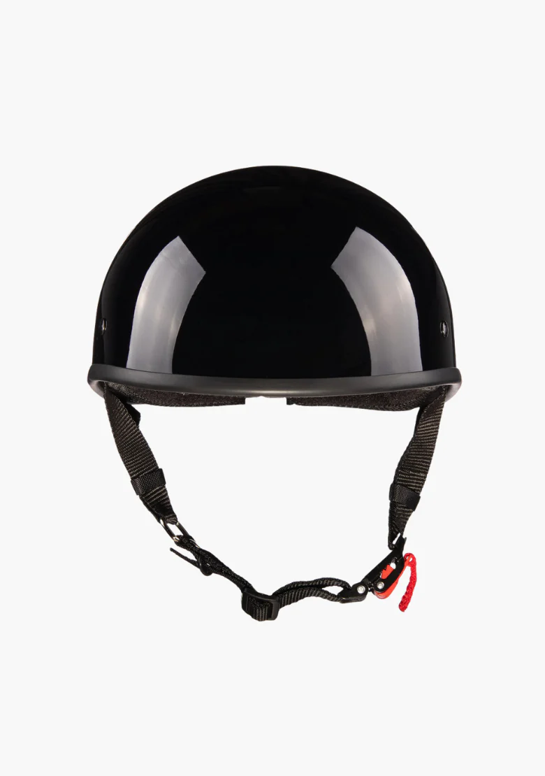 Beanie Motorcycle Half Helmet - Gloss Black  – DOT Approved, Lightweight & Low Profile - Image 3