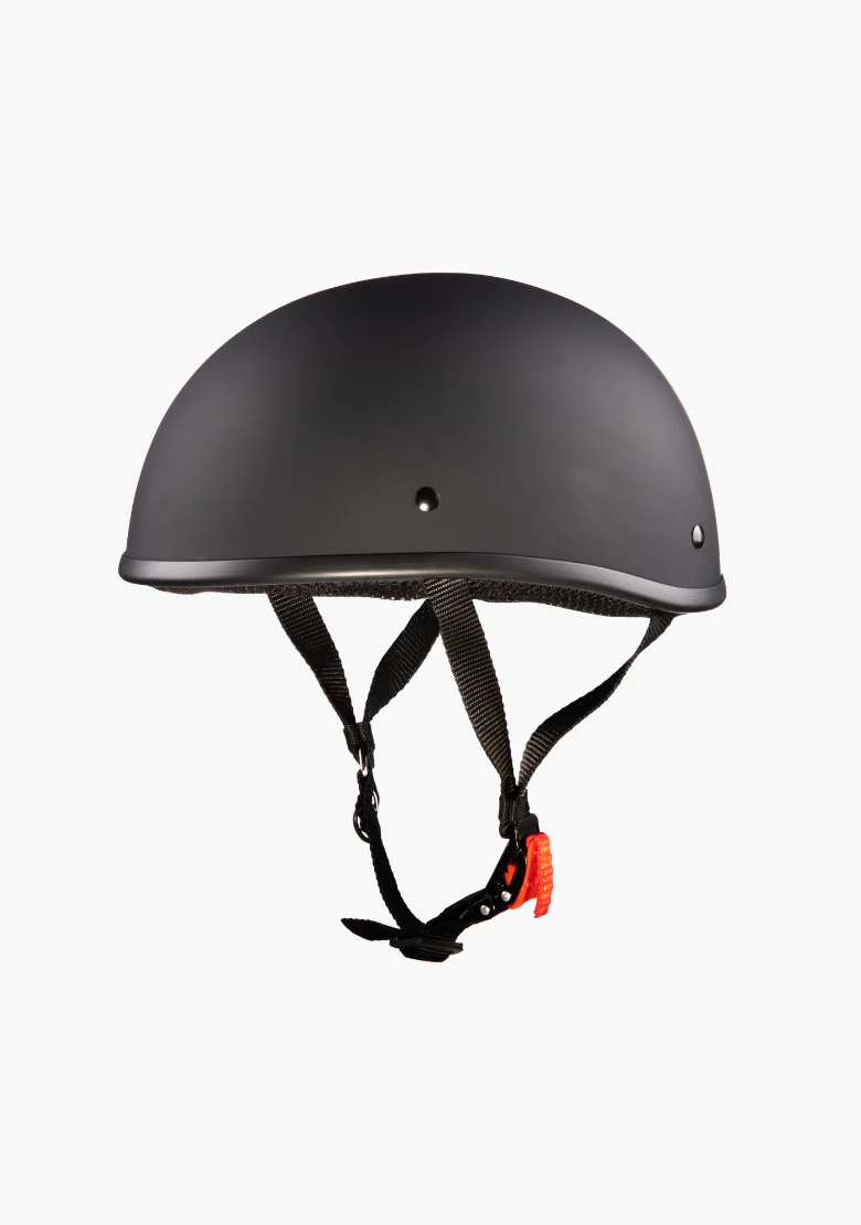 WCL Lightest and Smallest DOT Beanie Motorcycle Half Helmet - Matte Black - Image 5