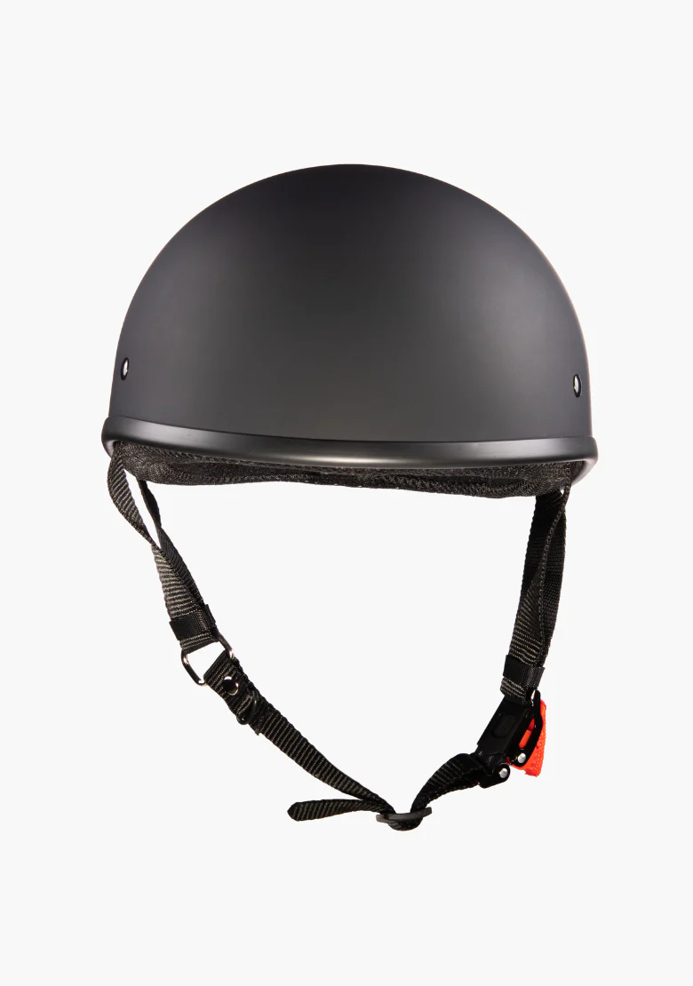 WCL Lightest and Smallest DOT Beanie Motorcycle Half Helmet - Matte Black - Image 4
