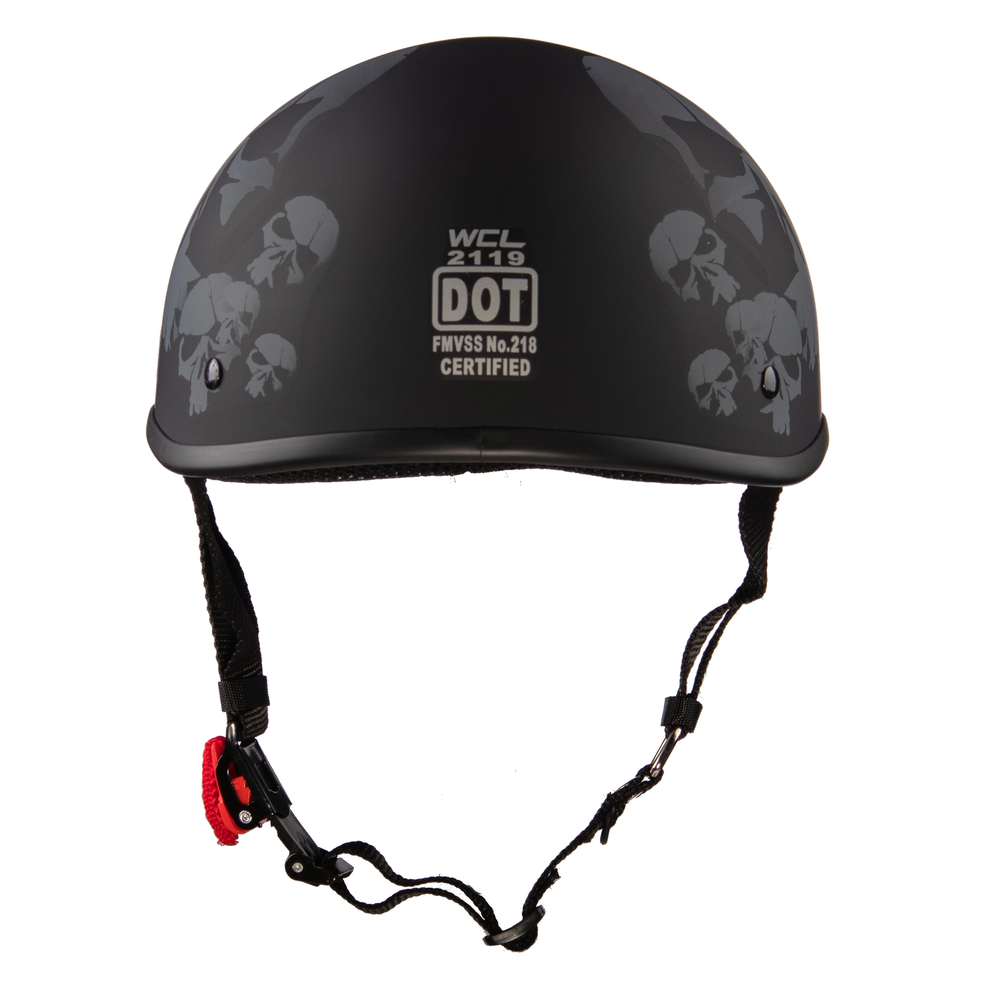 WCL Lightest and Smallest AS/NZ Beanie Motorcycle Half Helmet - Skull - Image 3