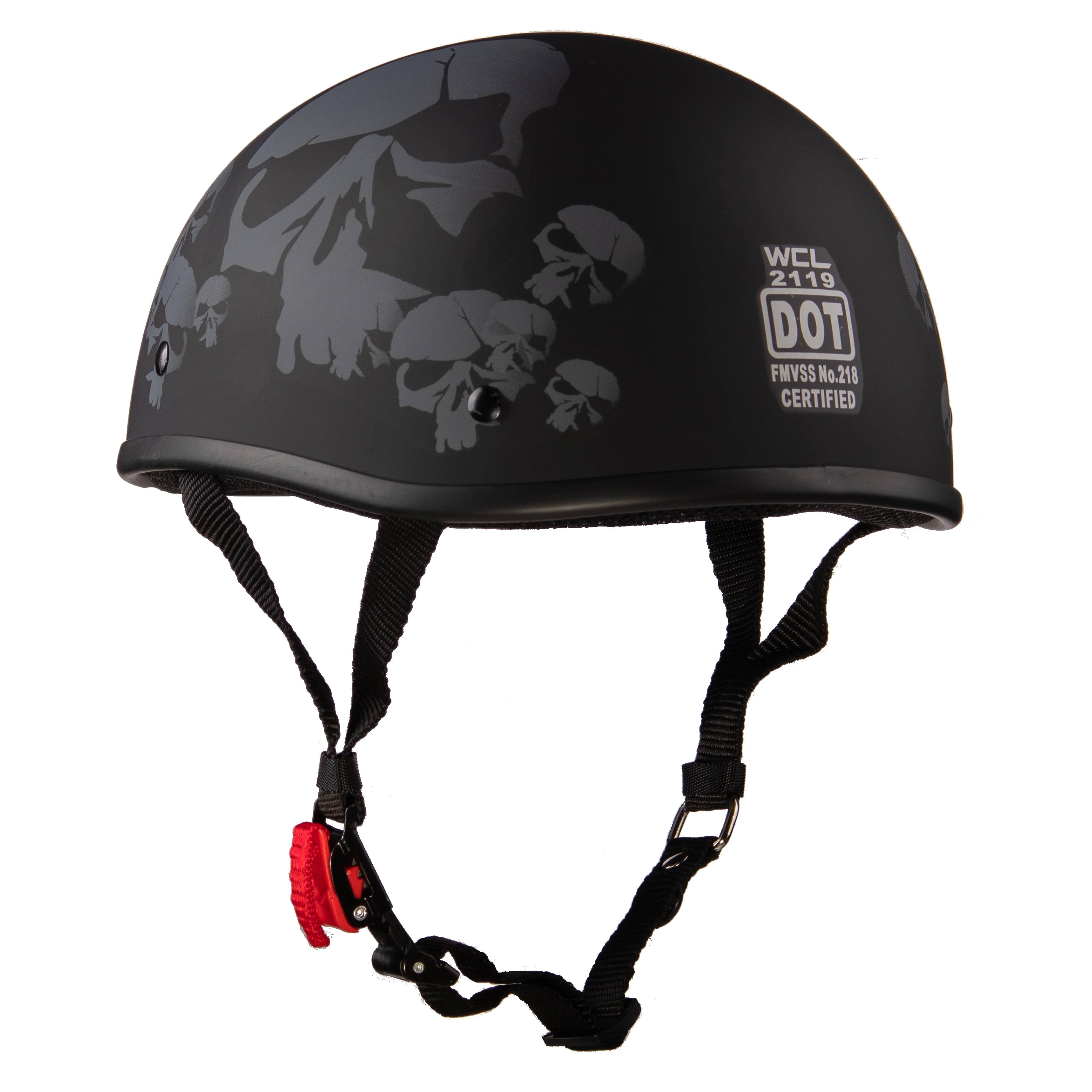 WCL Lightest and Smallest AS/NZ Beanie Motorcycle Half Helmet - Skull - Image 4
