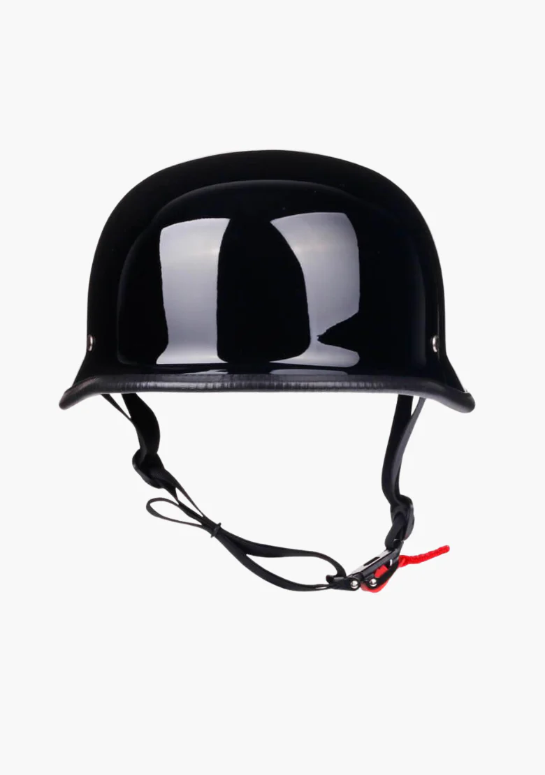 WCL Lightest and Smallest AS/NZ German Motorcycle Half Helmet- Gloss Black - Image 3