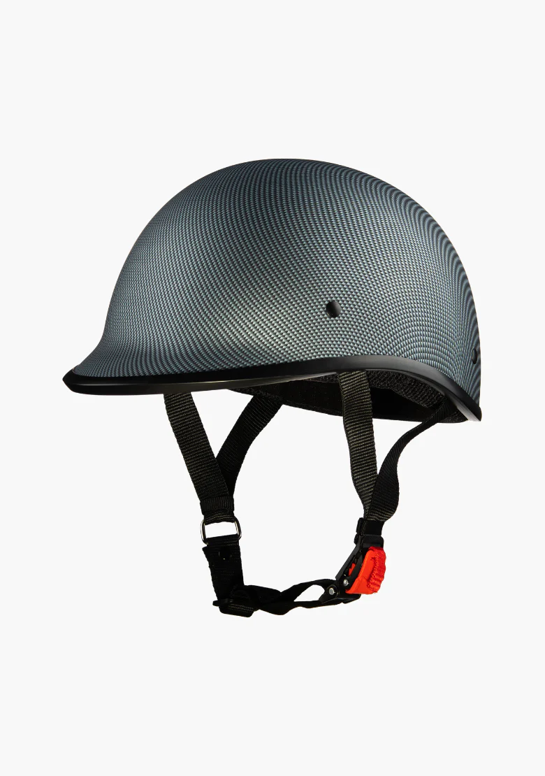 WCL Lightest and Smallest Twister Style Polo Motorcycle Half Helmet - Carbon - Image 2