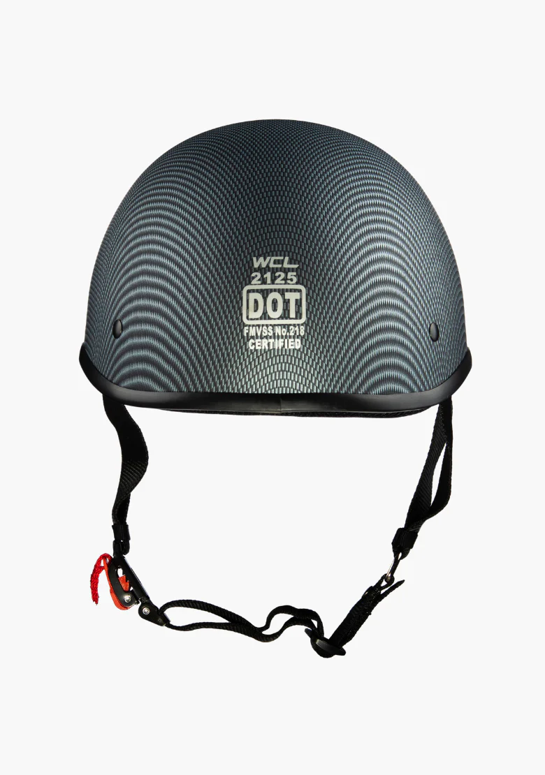 WCL Lightest and Smallest Twister Style Polo Motorcycle Half Helmet - Carbon - Image 4