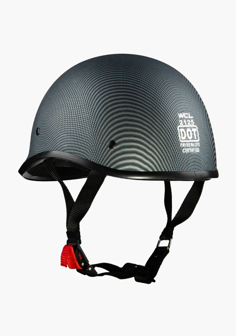 WCL Lightest and Smallest Twister Style Polo Motorcycle Half Helmet - Carbon - Image 5
