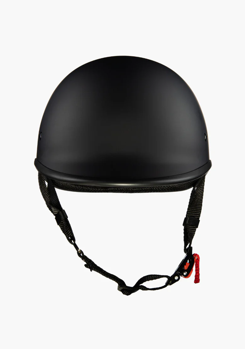 WCL Lightest and Smallest Twister Style Polo Motorcycle Half Helmet  - Matte Black - Image 3