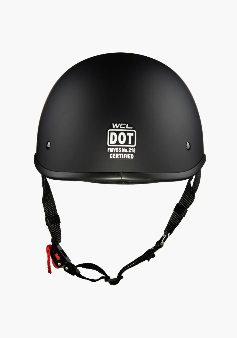WCL Lightest and Smallest Twister Style Polo Motorcycle Half Helmet  - Matte Black - Image 4