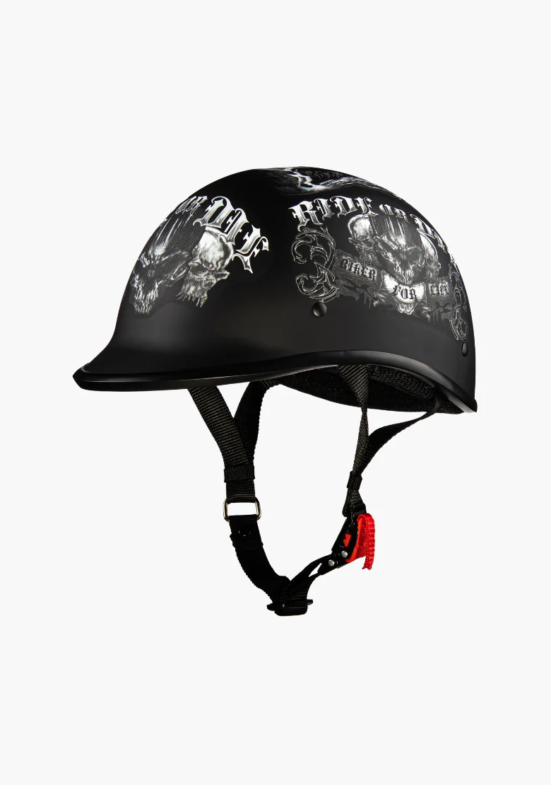 WCL Lightest and Smallest Twister Style Polo Motorcycle Half Helmet  - Ride Or Die - Image 3