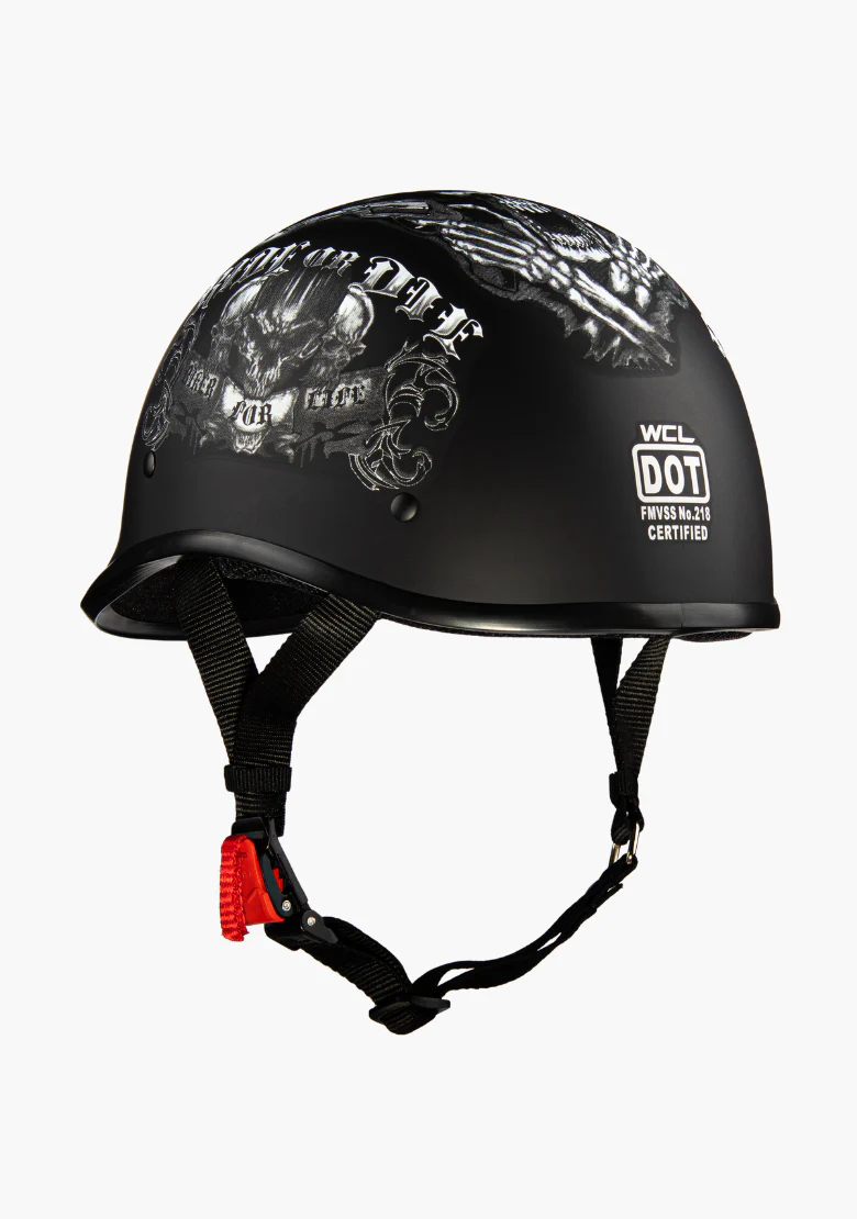 WCL Lightest and Smallest Twister Style Polo Motorcycle Half Helmet  - Ride Or Die - Image 5