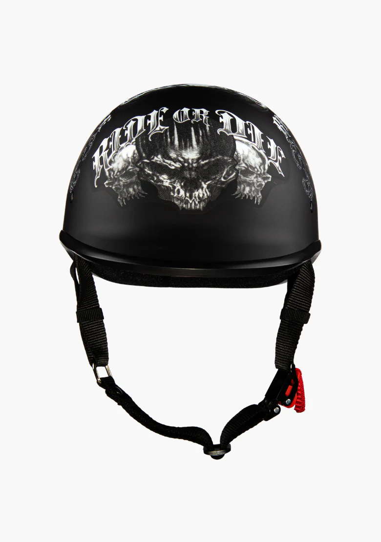 WCL Lightest and Smallest Twister Style Polo Motorcycle Half Helmet  - Ride Or Die - Image 4