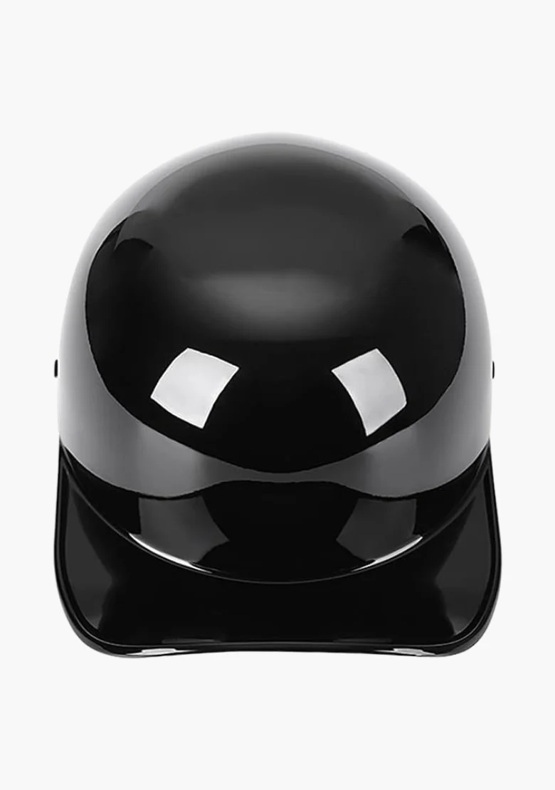 WCL Lightest and Smallest Vintage Open Face Motorcycle Helmet Retro Baseball Cap Half Helmets - Gloss Black - Image 3