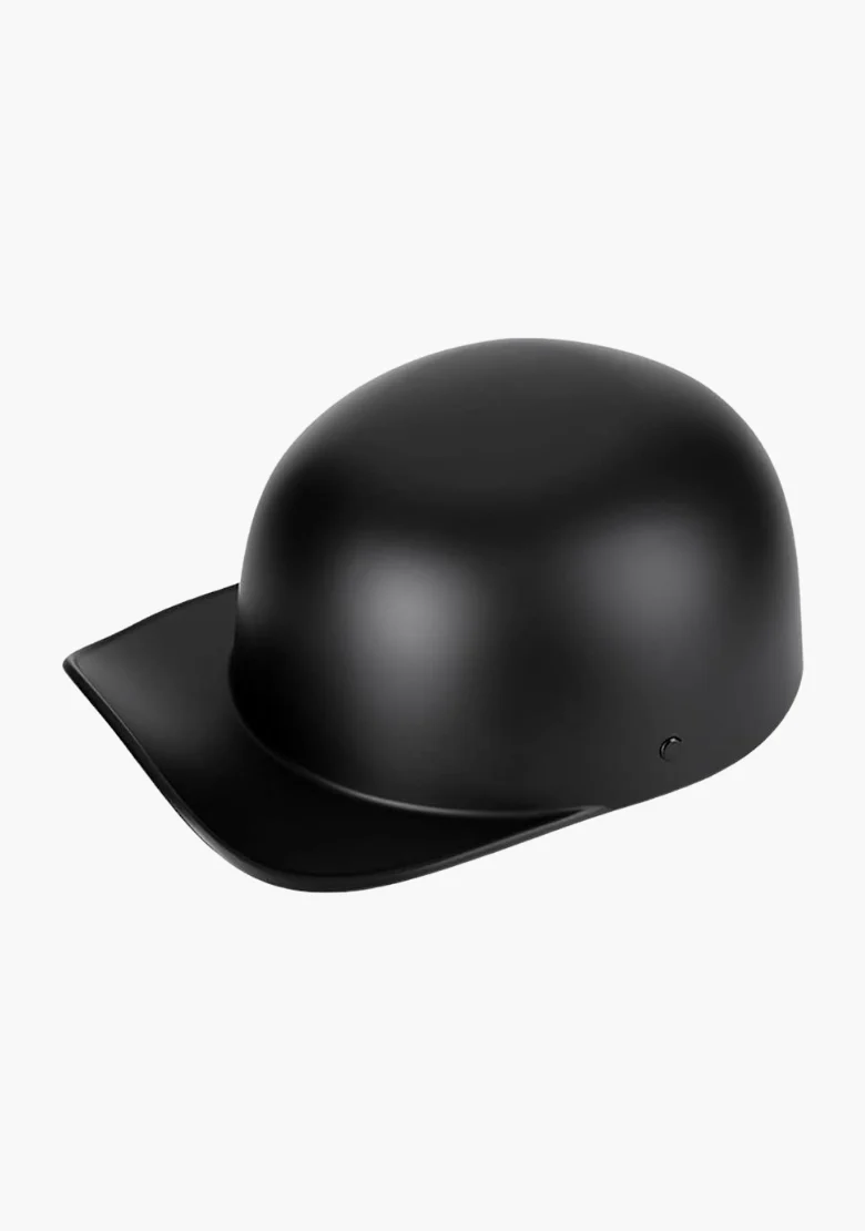 WCL Lightest and Smallest Vintage Open Face Motorcycle Helmet Retro Baseball Cap Half Helmets - Matte Black - Image 2