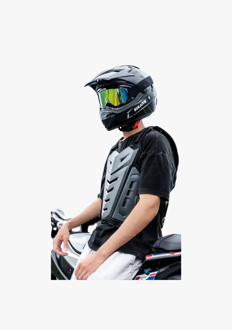 WCL Motorcycle Armor Vest Back Protector Motorcycle Riding Chest Armor - Black - Image 3