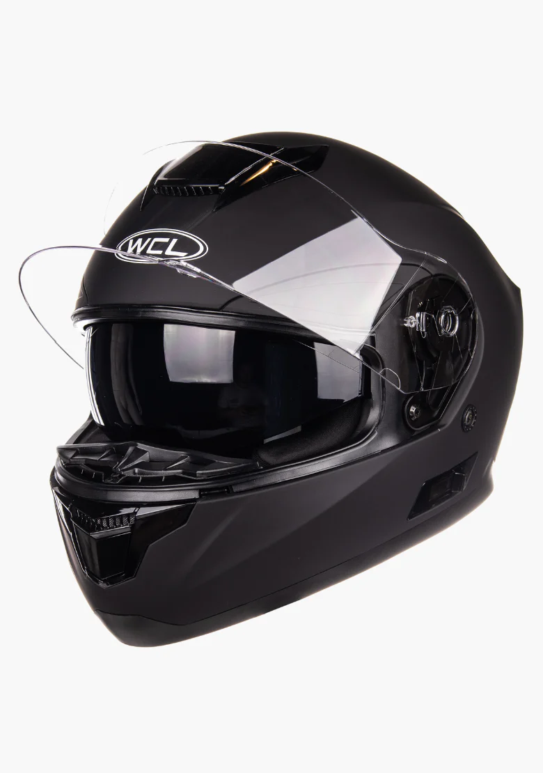 WCL Raider Full Face Motorcycle Helmet - Drop Down Tinted Visor, Quick Release Buckle, DOT Approved - Image 3