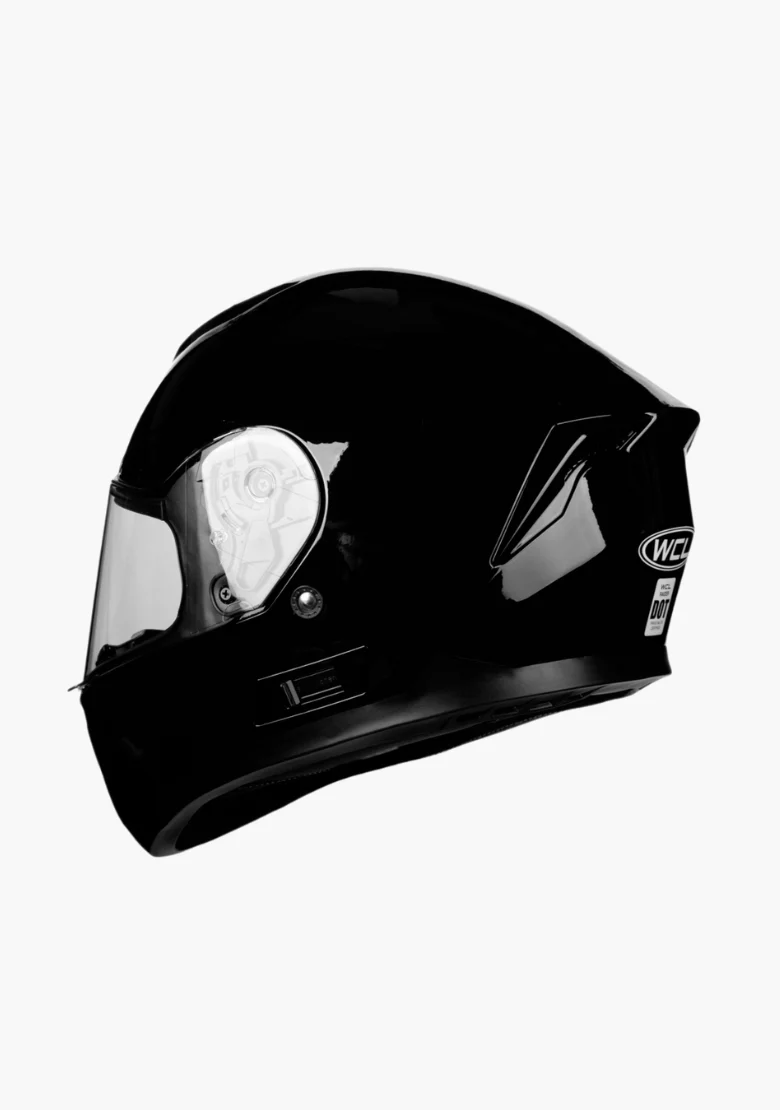WCL Raider Full Face Motorcycle Helmet - Drop Down Tinted Visor, Quick Release Buckle, DOT Approved - Gloss Black - Image 3